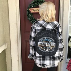 ✨Custom Harley Davidson Flannel😍